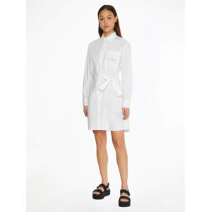Calvin Klein dámské bílé košilové šaty - L (YAF)
